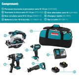 Makita DLX4058M 18V (4.0 Ah) LXT 4 kit combinado de herramientas