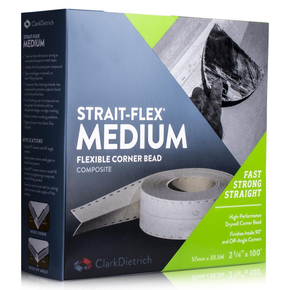 Cornières d'angle flexibles moyennes Strait-Flex – 2 1/4 po x 100 pi