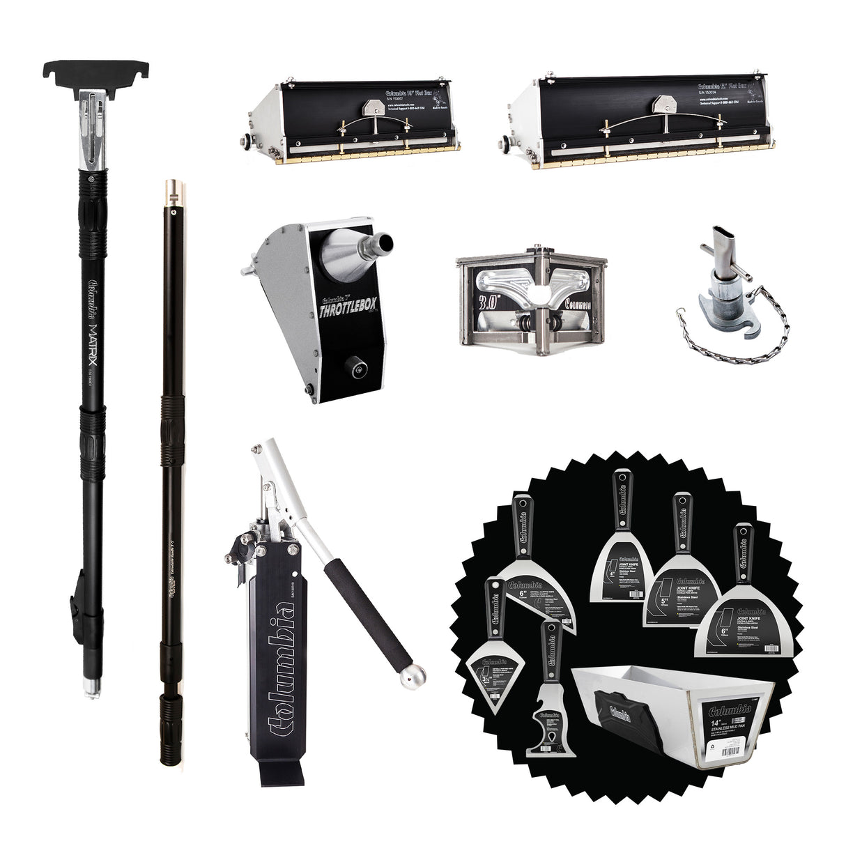 Coffret de finition de démarrage Columbia 8 pièces avec jeu d'outils à main en prime