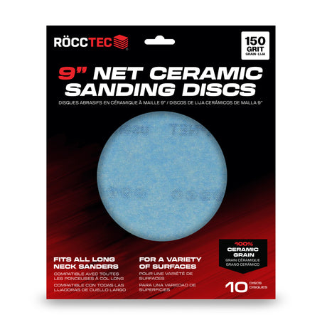 RoccTec 9" Round Ceramic Net Drywall Sanding Discs (10 Pack)