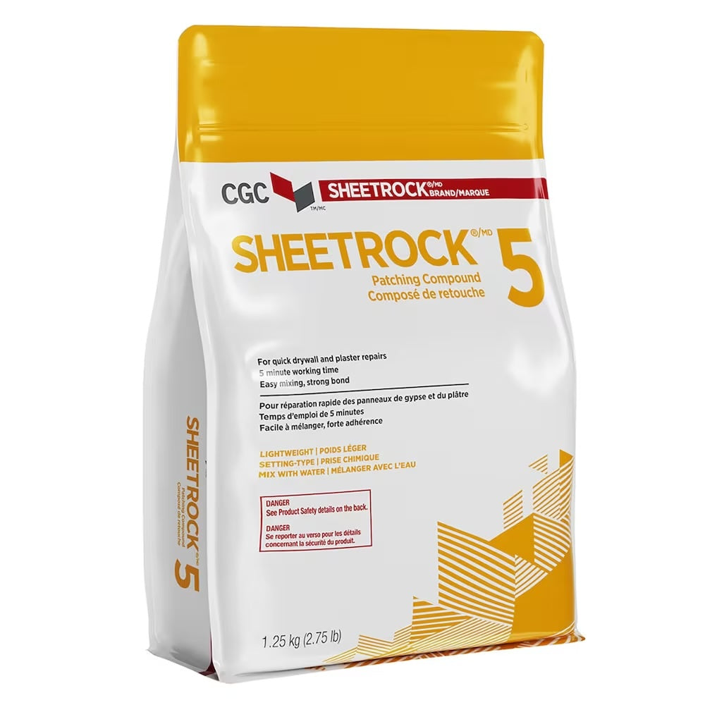 CGC Sheetrock 5 Patching Compound For Drywall & Plaster Repair (1.25 kg Bag)