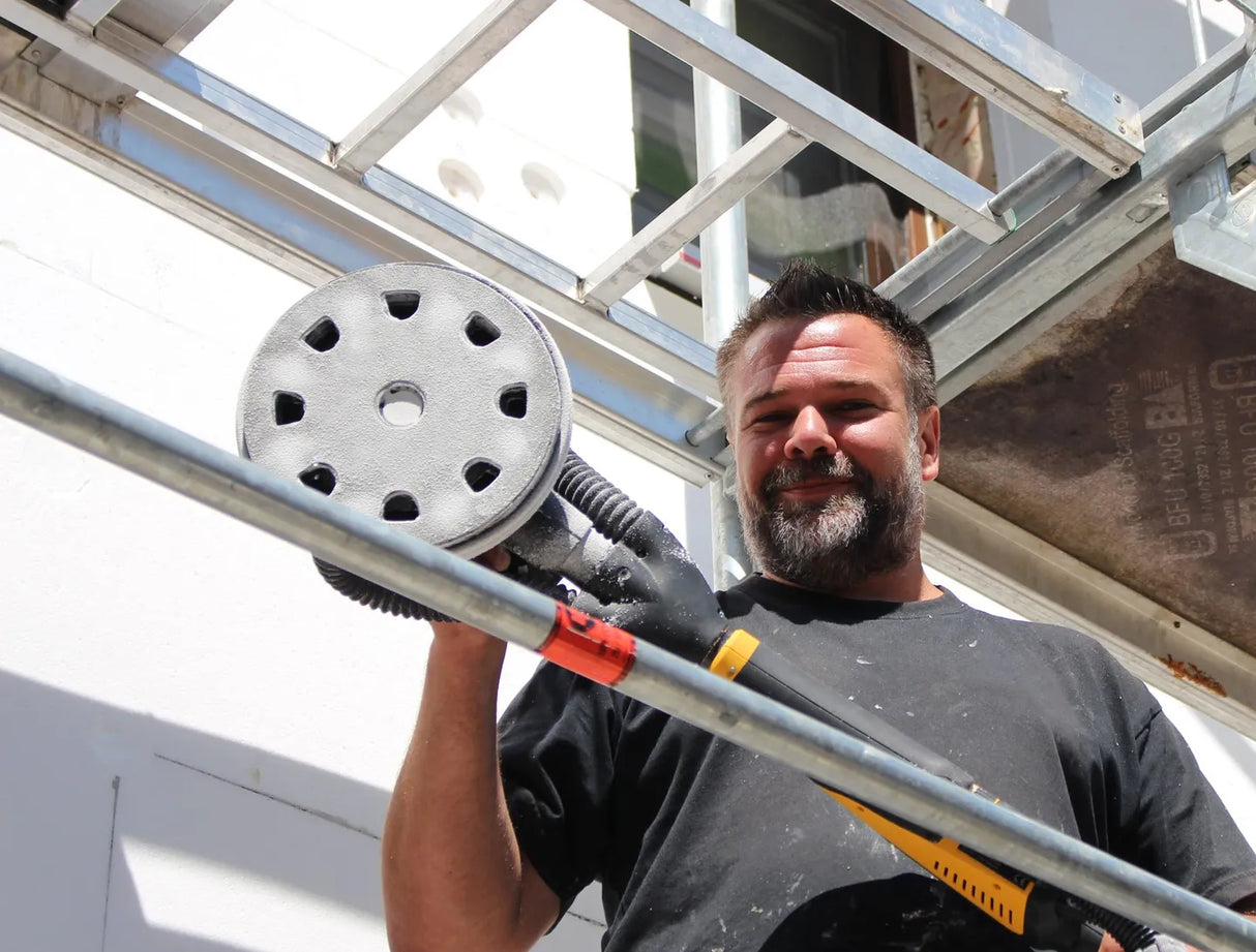 Mirka STYRO LEROS Concept 9" Drywall and Popcorn Ceiling Sander with Auto Filter Cleaning Dust Extractor Combo Package