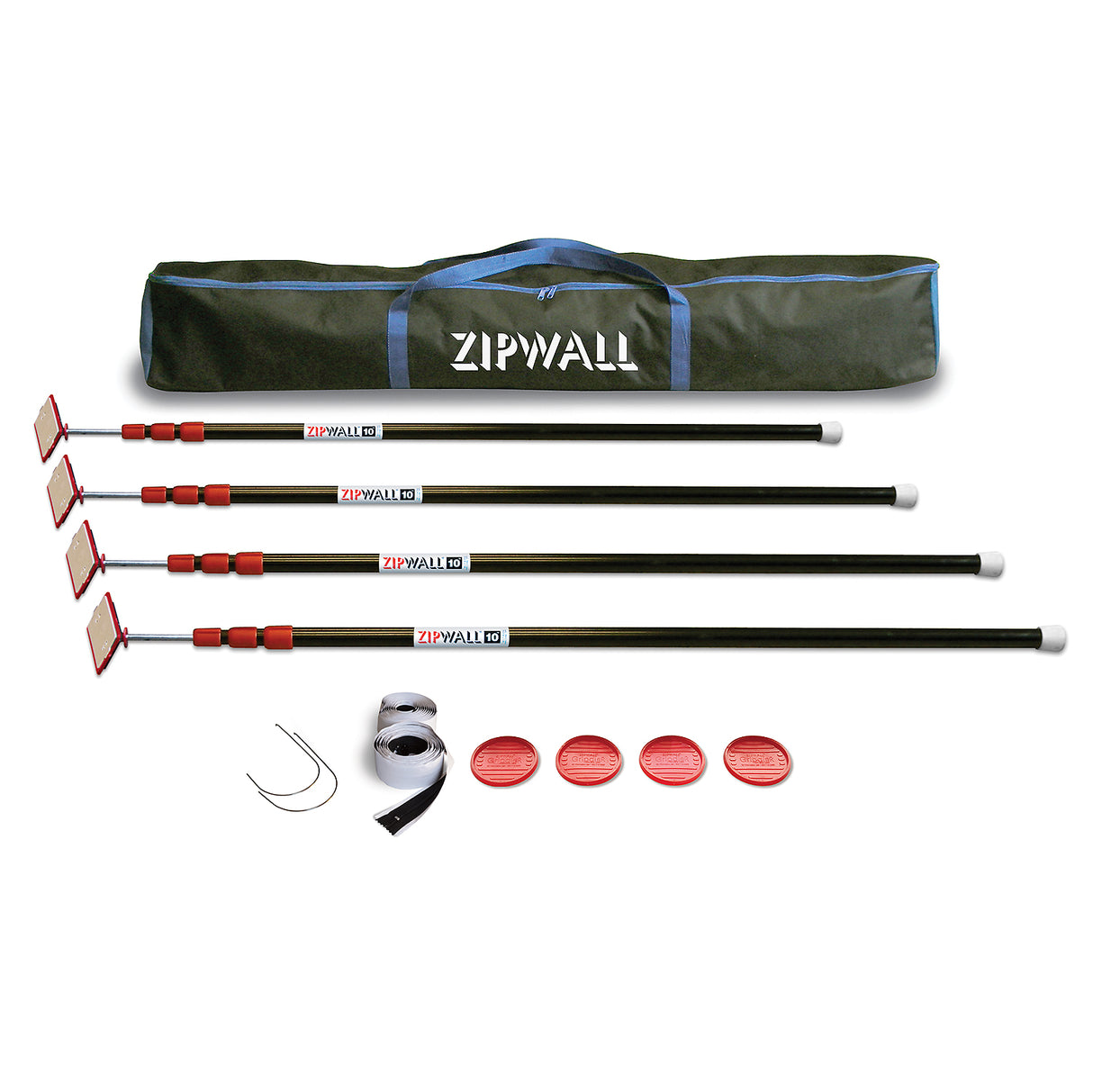 ZipWall® ZP4 ZipPole® Dust Barrier 10' Pole Kit - 4/Pack