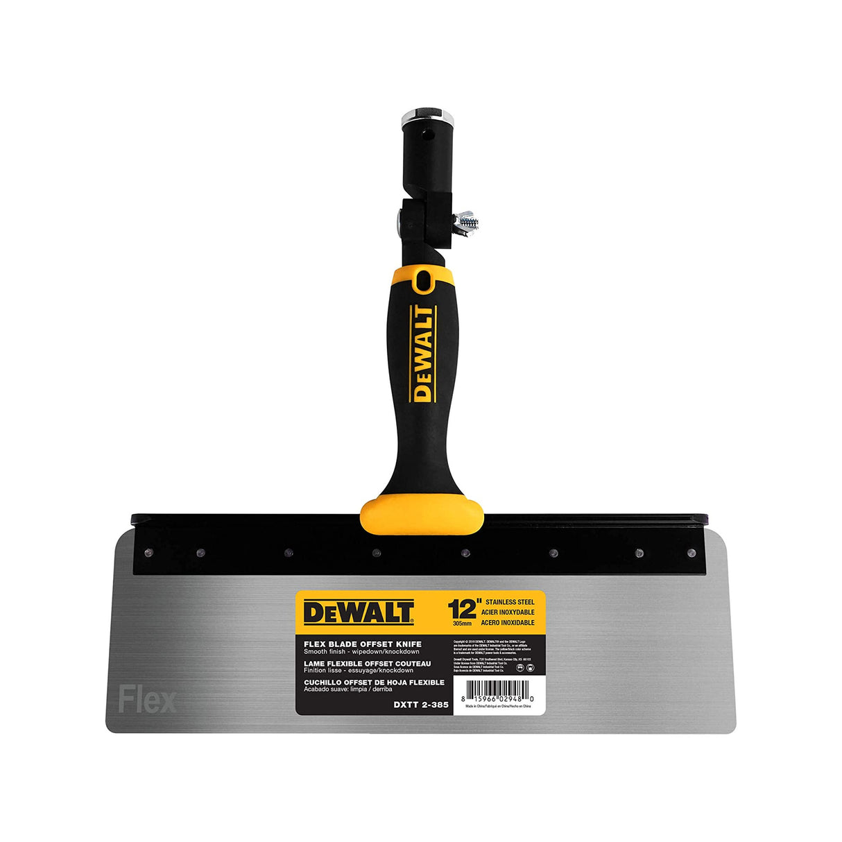 DeWalt Stainless Steel Flex Offset Knife with Soft Grip Handle