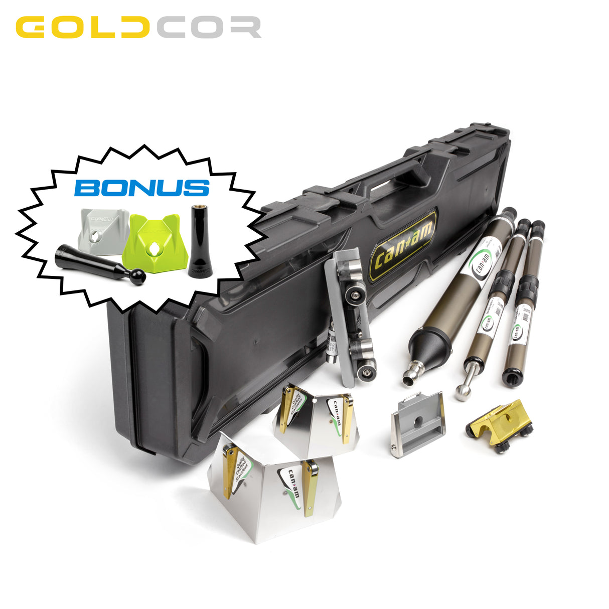 Trousse à outils compacte Can-Am GoldCor avec articles bonus et chapeau FlexFit