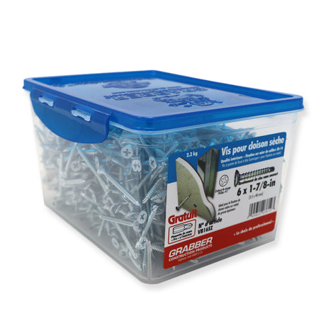 Grabber Drill Point Drywall Screws - Scavenger Head - Clear Zinc