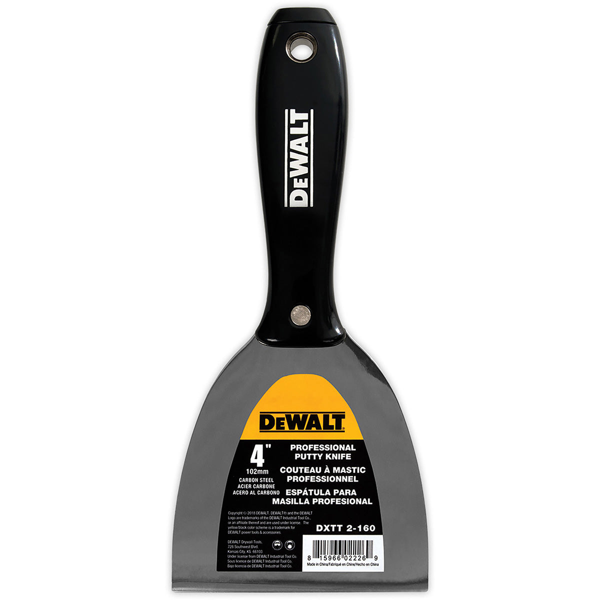 DeWalt Carbon Steel Finishing Knife with Black Plastic Handle