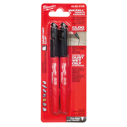 Milwaukee Inkzall Black Fine Point Markers