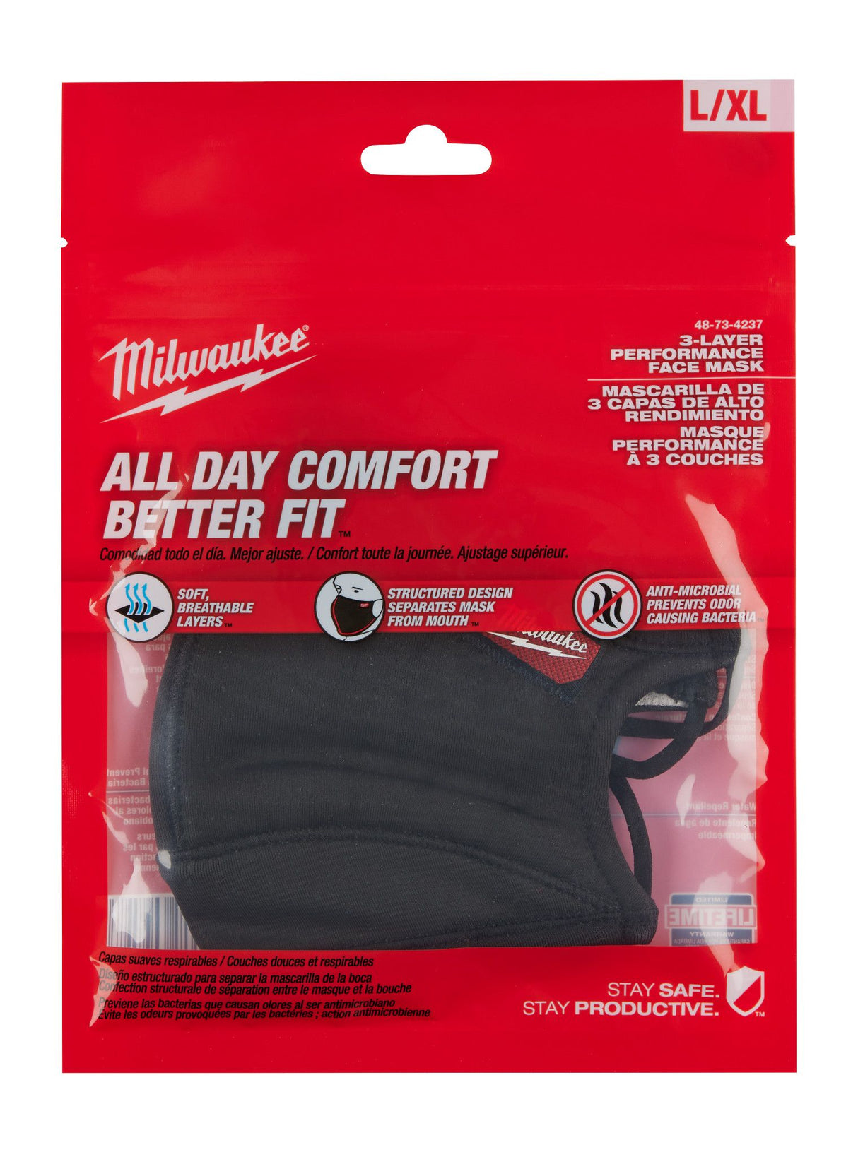 Lot de 1 masque de performance Milwaukee 3 couches