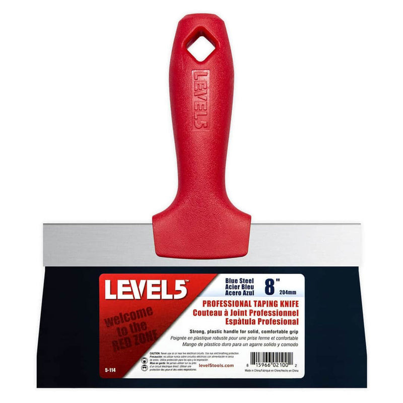Level 5 Blue Steel Taping Knife - Plastic Handle 8" 5-114