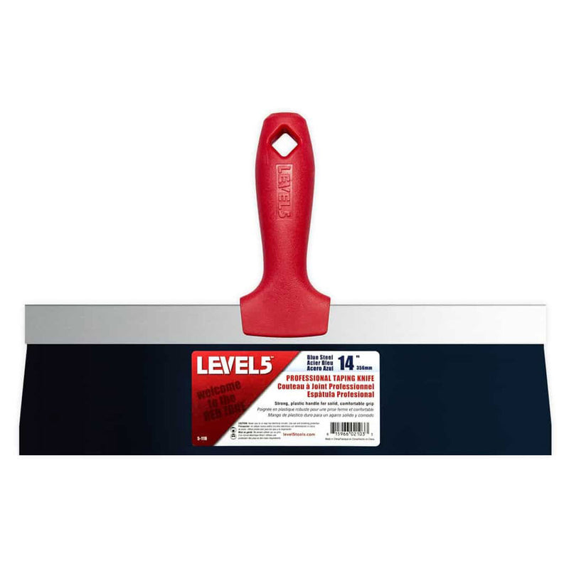 Level 5 Blue Steel Taping Knife - Plastic Handle 14" 5-118