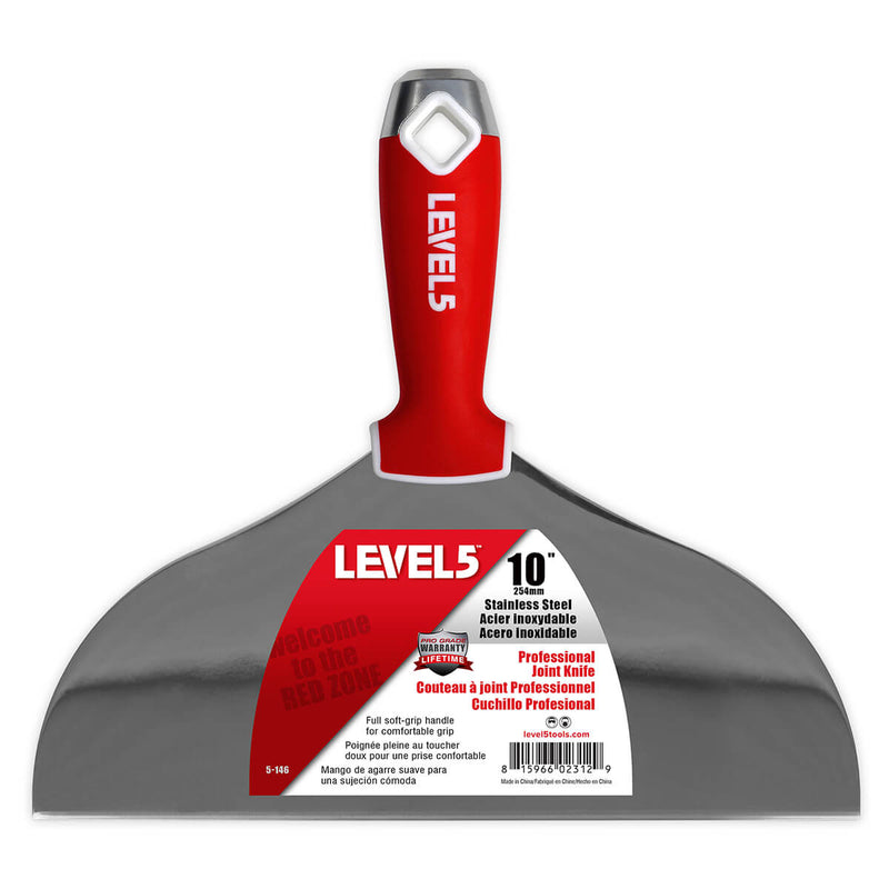LEVEL5 10" Stainless Steel Joint Knife with Soft Grip Handle 5-146