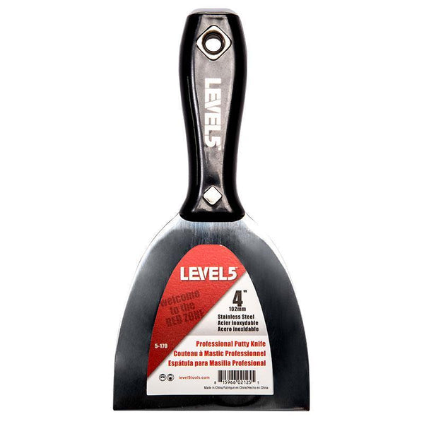 Level 5 Stainless Steel Finishing Knife with Black Plastic Handle 4" | 5-170