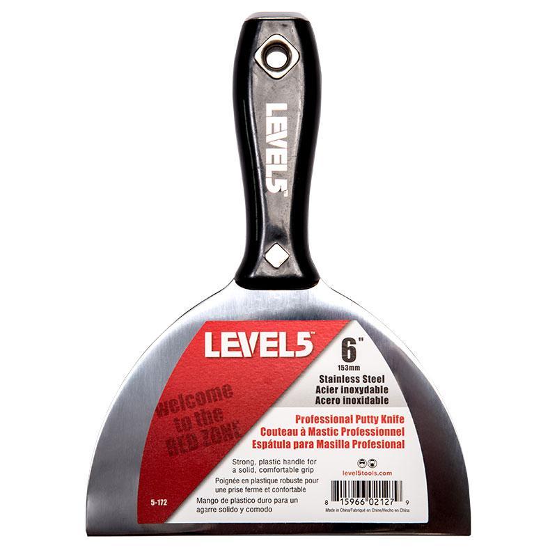Level 5 Stainless Steel Finishing Knife with Black Plastic Handle 6" | 5-172