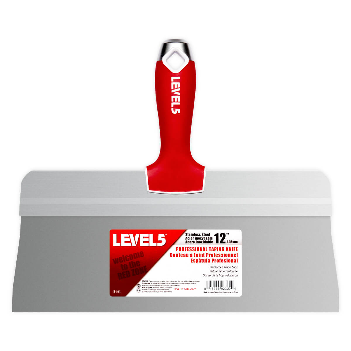 L5 12-INCH BIG BACK STAINLESS TAPING KNIFE | SOFT GRIP | 5-194