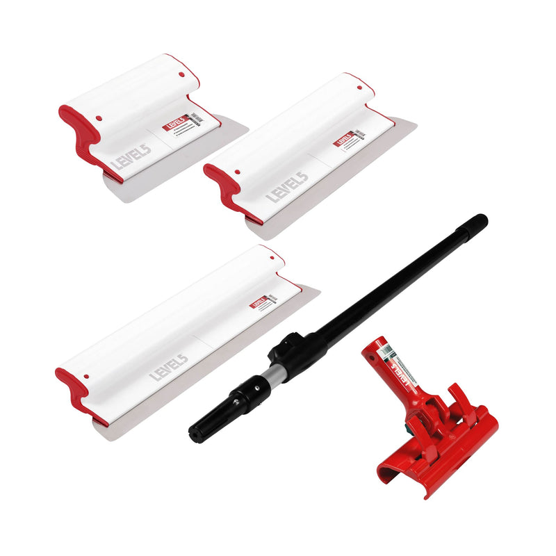 Level 5 Composite Skimming Blade Set - 10", 16", 24" with Extendable Handle & Adapter 5-440C