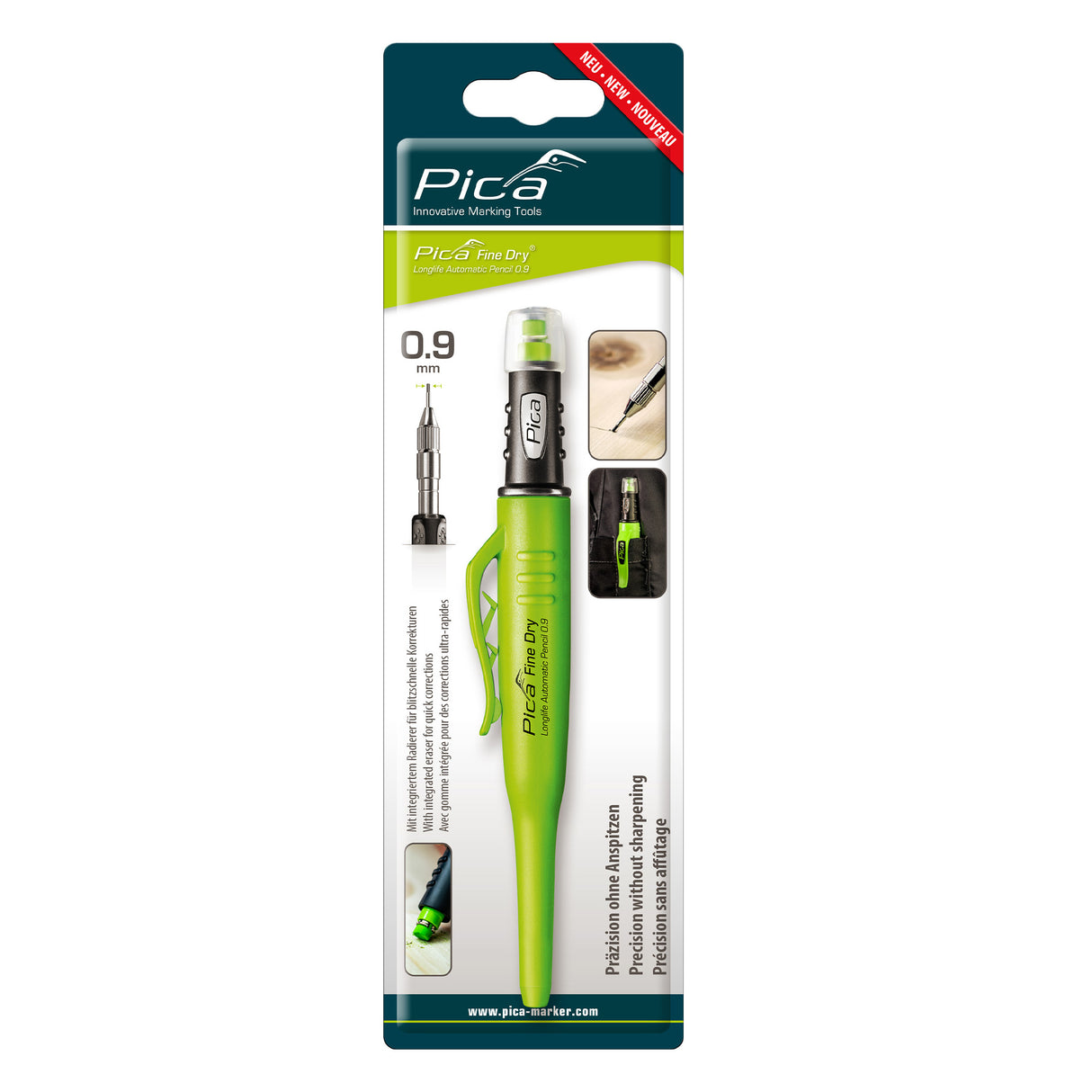 Lápiz Automático Pica Fine Dry Longlife 0.9
