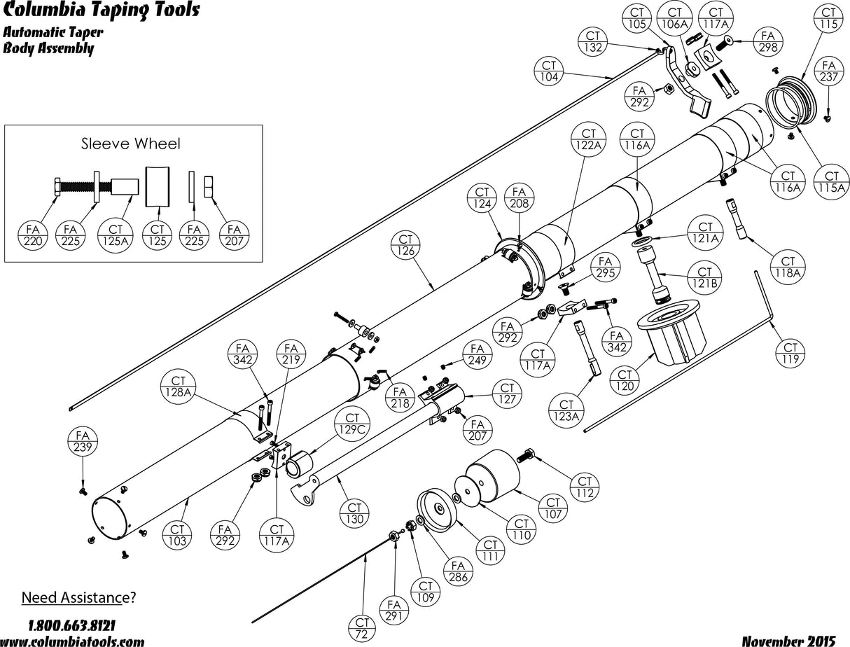 Columbia Automatic Taper Body Repair Parts