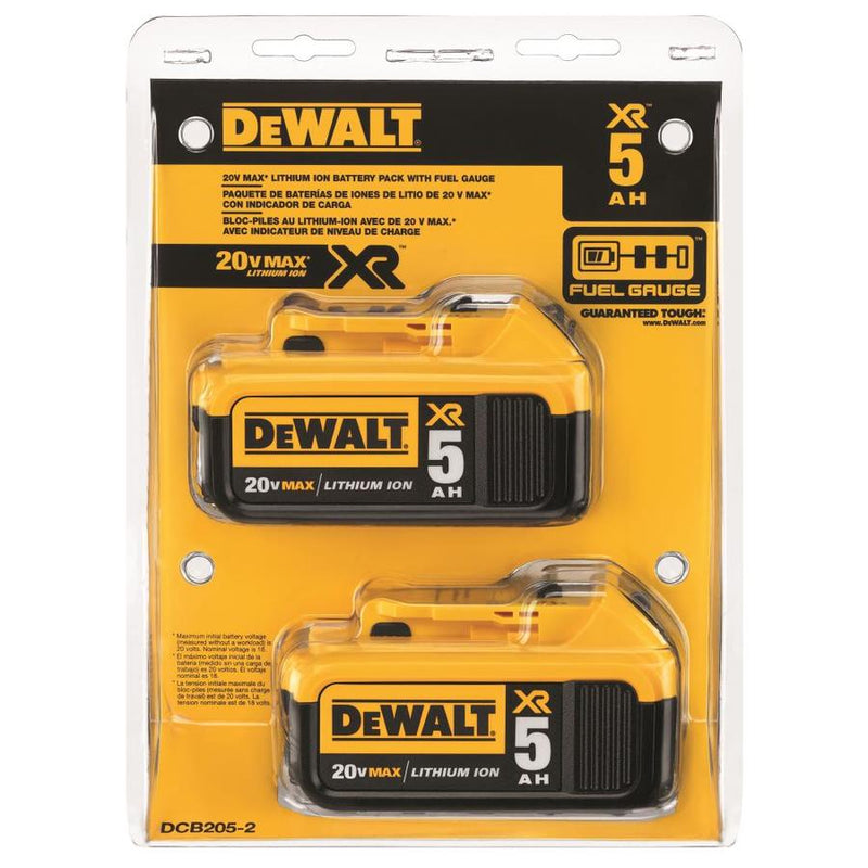 DeWalt DCB205-2 20V Max Premium XR 5.0Ah Li-Ion Battery 2-Pack