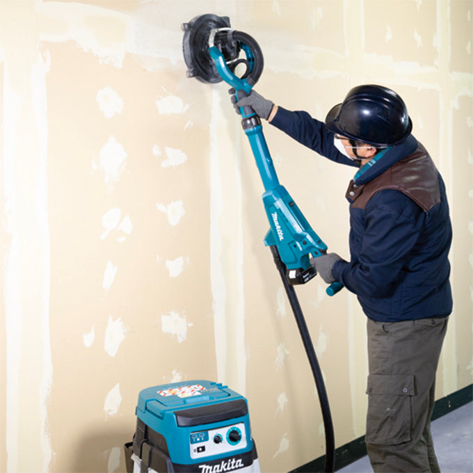 Makita Cordless Drywall Pole Sander with 11 Gallon Wet/Dry HEPA Filter Dust Extractor Bundle