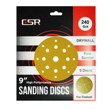 CSR 9" Round Premium Grade Gold Prosand Drywall Sanding Discs for Festool (5 Pack)