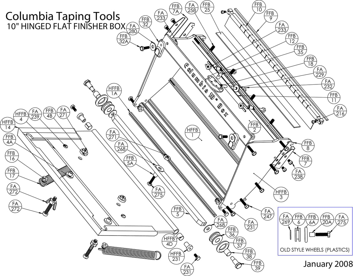 Columbia Flat Finishing Box Repair Parts