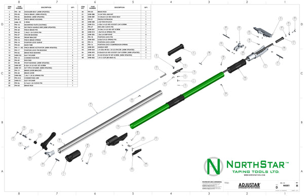 NorthStar™ Adjustar™ Extendable Flatbox Handle Parts