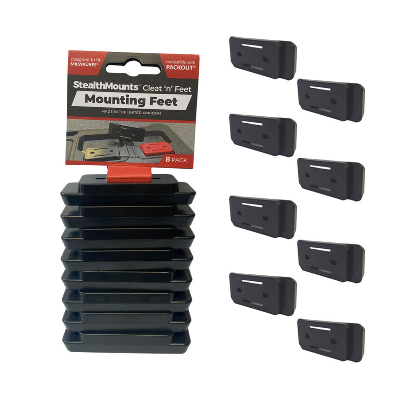 StealthMounts Cleat 'n' Feet Mounting Feet for Milwaukee Packout (8 Pack)