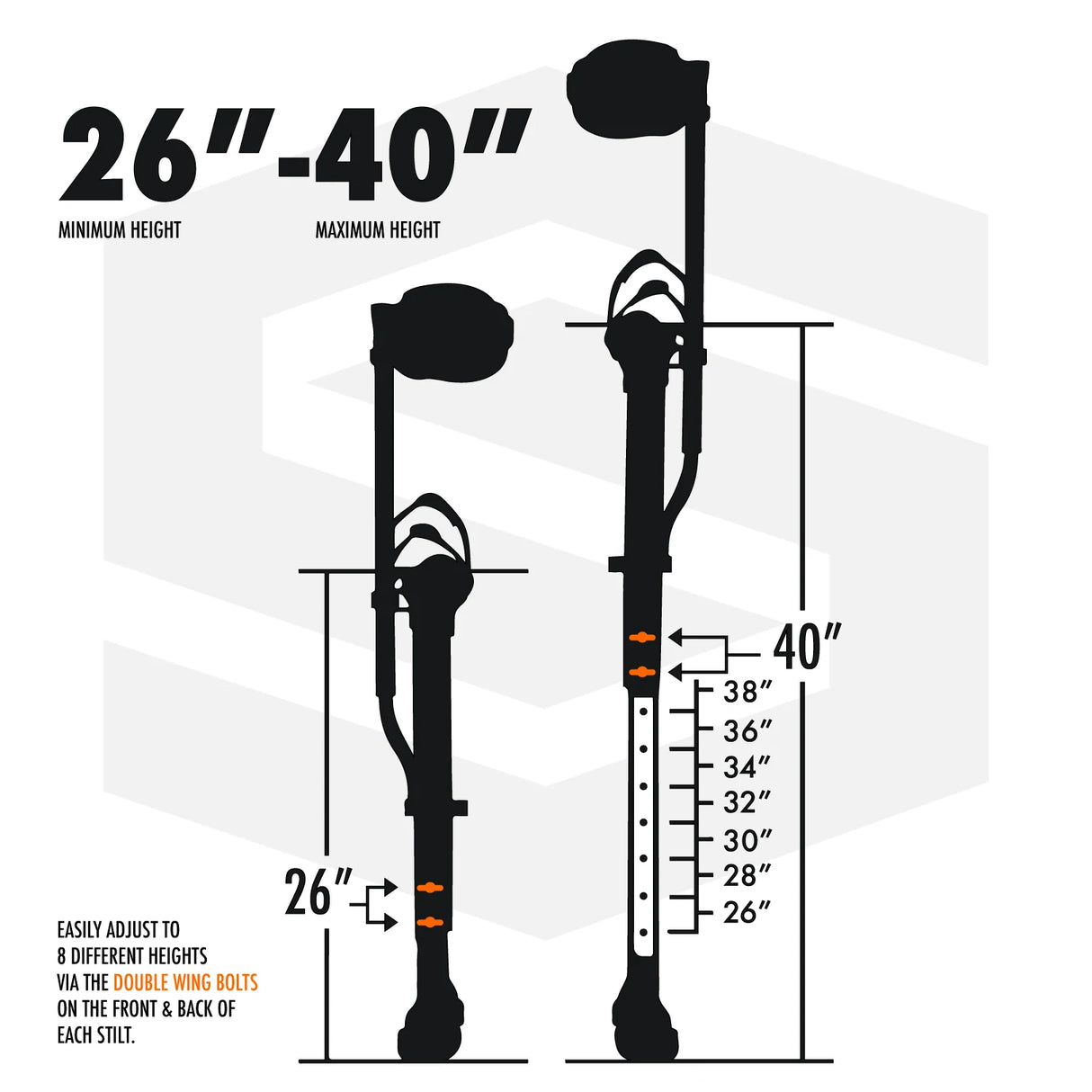 SurPro S1 Single Sided Aluminum Drywall Stilts