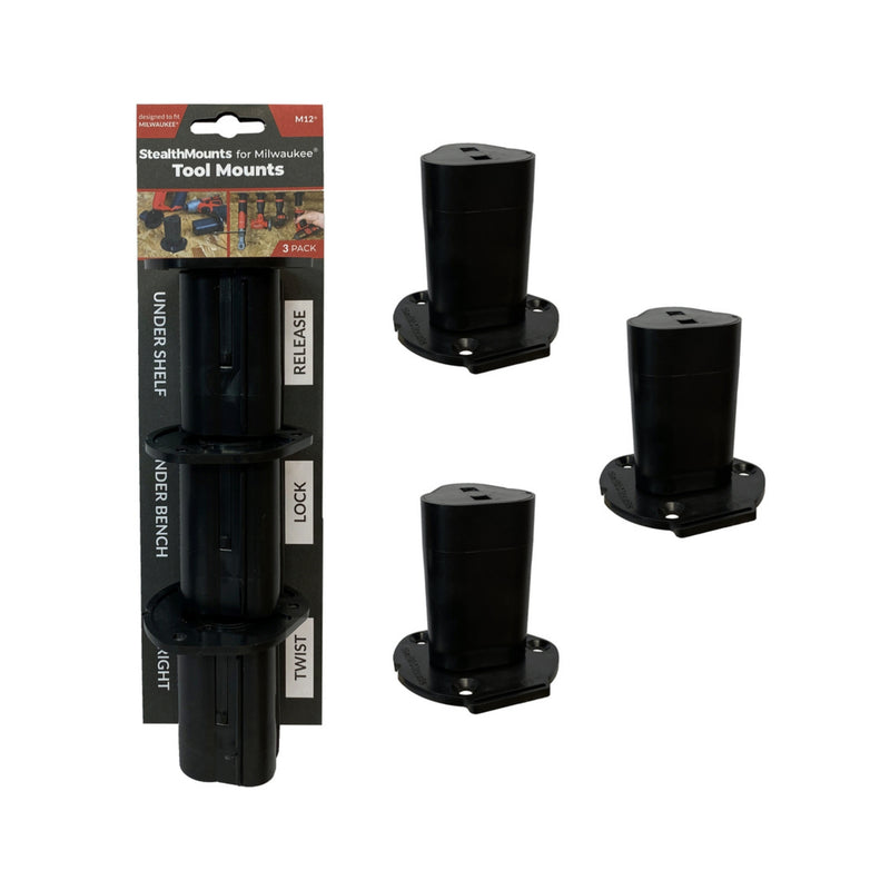 StealthMounts Tool Mounts for Milwaukee M12 Tools - 3 Pack