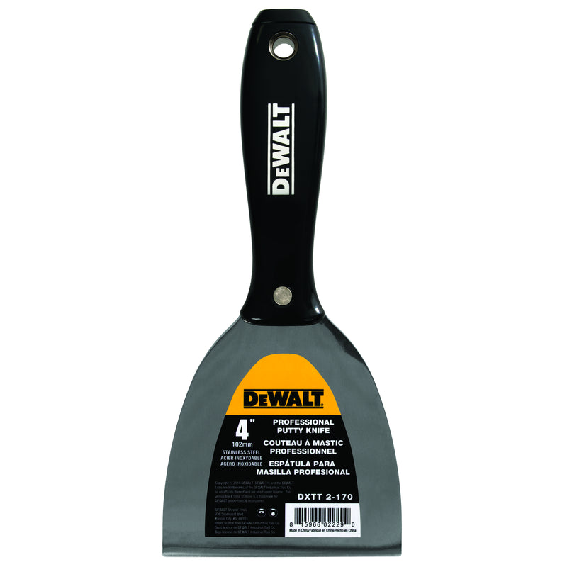 DeWalt Tools Stainless Steel Putty/Finishing Knife – Black Plastic Handle