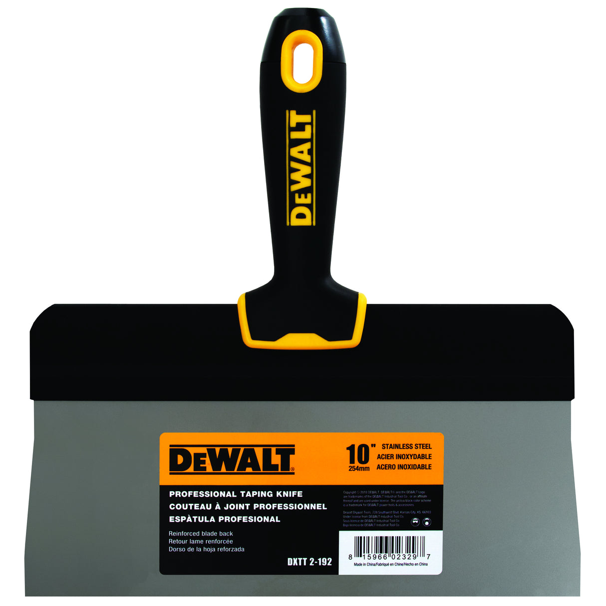 Cuchillo para encintar Big Back de acero inoxidable DeWalt - Mango de agarre suave