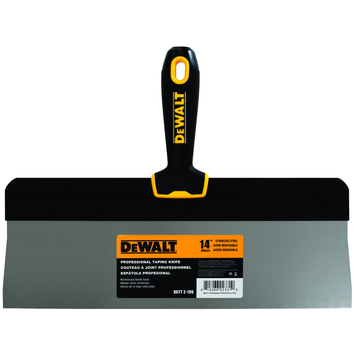 Cuchillo para encintar Big Back de acero inoxidable DeWalt - Mango de agarre suave