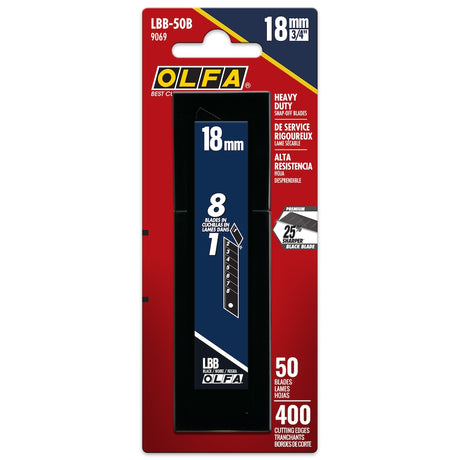 Olfa 18mm Heavy-Duty Ultra-Sharp Black Snap-Off Blades